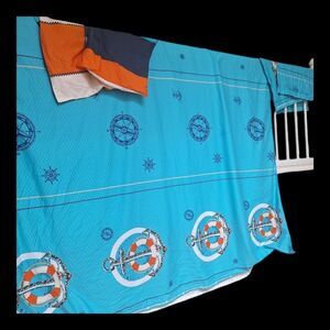 Dolce Mela 5 Piece Duvet Cover Set King 100% Cotton Nautical Colorful Coastal